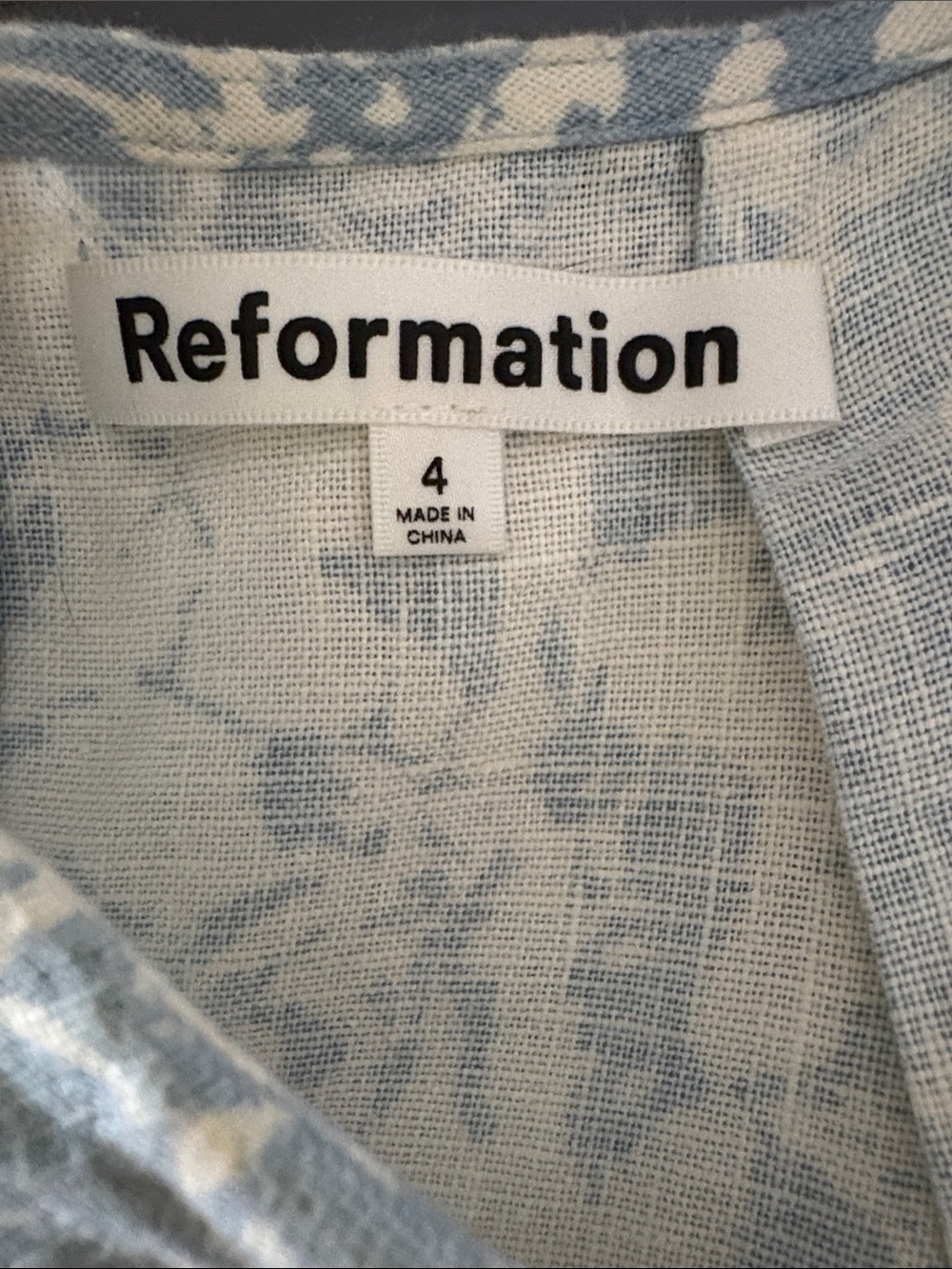 Dale linen Midi -NWOT-🔥Reformation Blue and White Floral open back dress